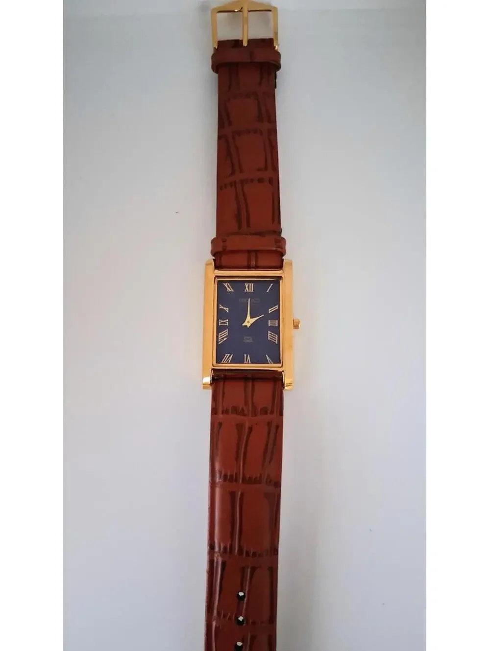 Men's Vintage Tank Leather Wrist Watch RARE